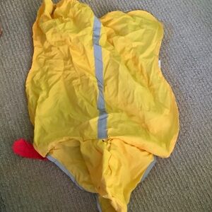 Yellow and Gray dog raincoat